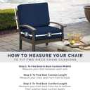 ARDEN Outdoor Midback Chair Cushion, 18 x 16.5, Water Repellent, Fade Resistant 18 x 16.5, Onyx Cebu