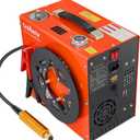 PCP Air Compressor, Max 5800 PSI / 40 MPa, 350W Motor, Water & Fans Cooling, Dual Set-Point Auto-Stop Gauge, 12V DC or 110V/220V AC Portable PCP Pump for Paintball Tanks, Airguns & Air Rifles