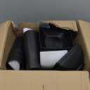 Teivio 24-piece Plastic Wheat Straw Square Dinnerware Set for 6, Unbreakable Dinner Plates, Salad Plates, Snack Bowls, Tumblers 13.5 oz, Dishwasher Safe, Outdoor Kitchen RV Dishes, Black