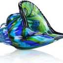 QFkris Glass Conch Statues, 8" Hand Blown Glass Seashell Art Figurine, Home Decor, Crystal Conch Shell Paperweight