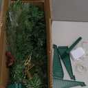 3 Ft Artificial Christmas Tree with Pine Needle Acorn Red Berries 8 Modes Timer 50 Warm White Lights Battery Operated Small Xmas Full Tree for Home Indoor Office Tabletop Holiday Decorations