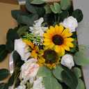 Wedding Decor (Pack of 2) Welcome Sign Flower Backdrop Garland for Ceremony Reception Wall Easel Home Decoration Entryway Faux Outdoor Board Head Table Decor (Sunflower)