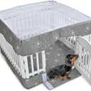 PJYuCien Dog Playpen Bottom Pad and Cover Fits for 36 Inch 4 Panels Exercise Pet Pen,Grey