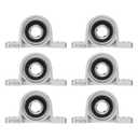 uxcell 6 Pcs KP001 Pillow Block Bearing 12mm Bore Zinc Alloy Inner Ball Mounted Bearing Block Insert Bearing Self-Alignment