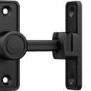 Barn Door Latch 90 or 180 Degree Slide Lock Home Security Lock for Bathroom, Garage, Bedroom, Cabinet Durable Zinc Alloy (Black)