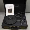 Vinyl Record Player 3Speed Bluetooth Suitcase Portable BeltDriven Record Player with Builtin Speakers RCA Line Out AUX in Headphone Jack Vintage Turntable