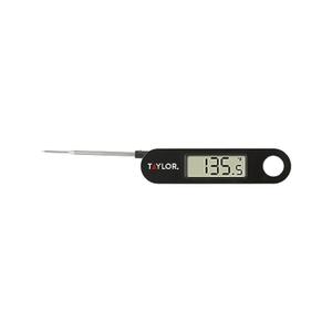 Taylor 1476 Instant Read Digital Meat Food Grill BBQ Cooking Kitchen Thermometer, Tailgating and Grilling Compact Folding Probe, Black (One Size)