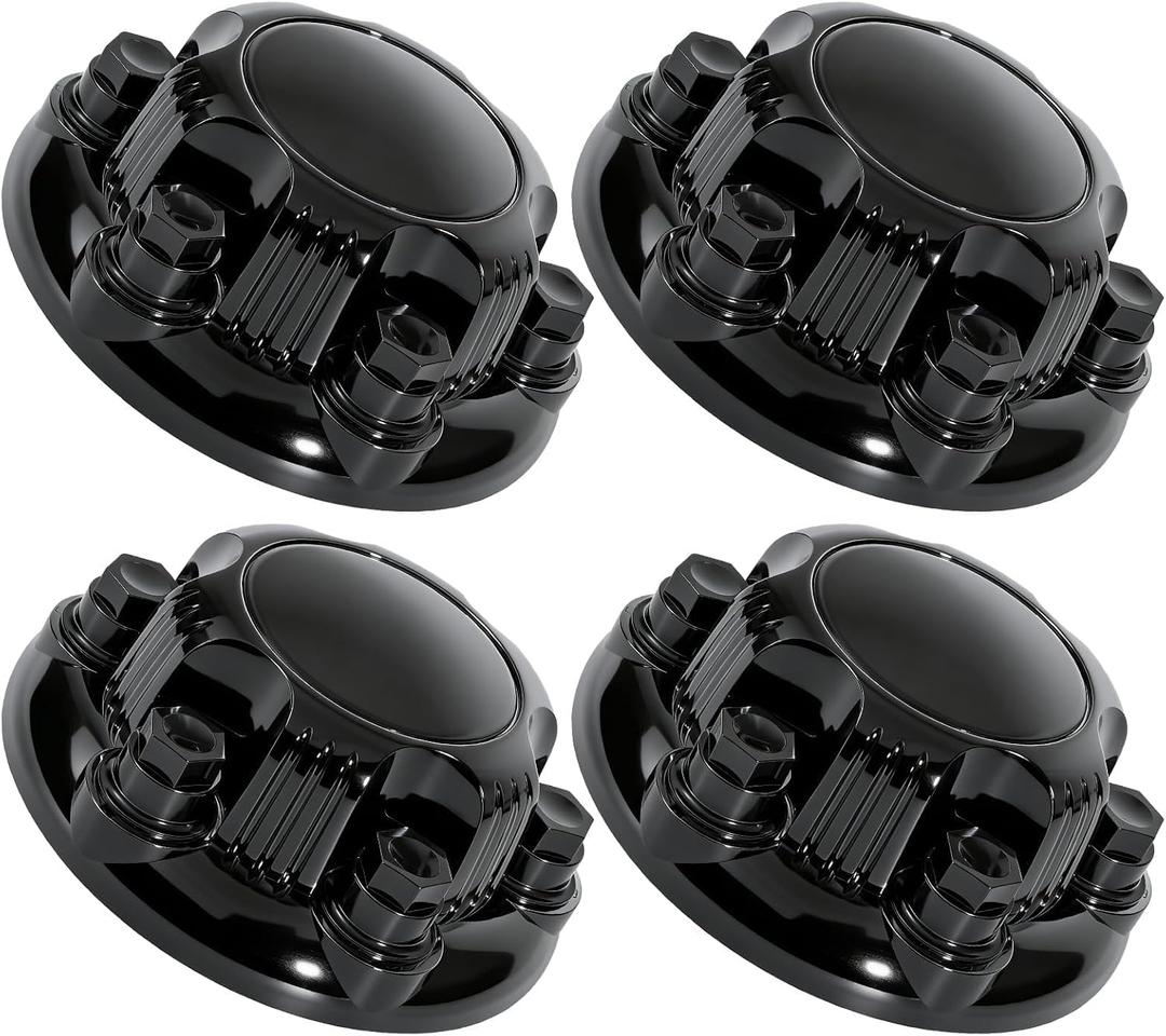4PCS Black 6 Lug Hub Caps Chrome Chevy Center Caps Fit for 2005-2013 Silverado 1500 2007-2013 Tahoe Avalanche Suburban 1500 Replacement 15067578 15067580