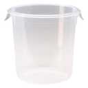 Rubbermaid Commercial Products Plastic Round Food Storage Container with Bail Handle, 4 Quart, Clear, High Temperature Range Food Organization/Storage for Wet/Dry Food in Kitchen/Restaurants/Cafeteria
