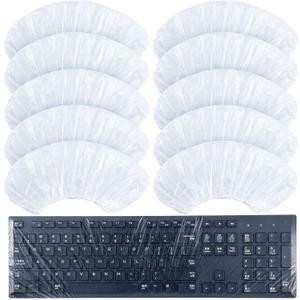 Weewooday 60 Pcs Universal Disposable Keyboard Protector Cover 0.025mm Wipeable Fully Covered Waterproof Anti-Dust Keyboard Protector for Computer Desktop Schools Office Supplies