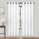KOUFALL 52x78 Inches Long White Blackout Curtains for Bedroom