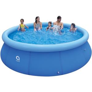 12ft x 36in Inflatable Swimming Pool, Outdoor Above Ground Blow Up Pool, Top Ring Easy Set Pool