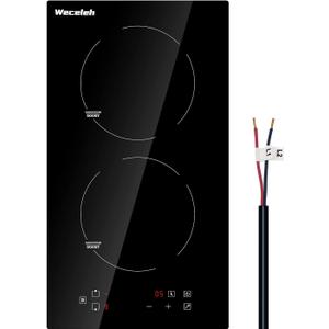 12 Inch Induction Cooktop 2 Burners Built-in Electric Stove top Boost Electric Hob Cooktop with 9 Power Levels, Child Safety Lock,Timer, 220-240V