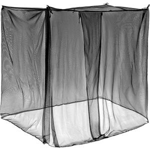Mindsoft 4 Corners Mosquito Net for Mosquiteros para Camas Bed Canopies Netting Bed Drapes Rectangular Mosquito Mesh for Camping Home Outdoor Travel(Black,L75 X W60 X H67 Inch,1 Opening)