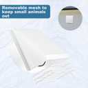 Hon&Guan Dryer Vent Cover Outside with Removable Mesh, Wall Mount Extractor Vent with Rubber Cushioned Non-Return Flap, High Quality Iron Outside Dryer Vent Cover for House (White, 6 Inch)
