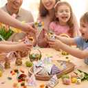 Resurhang 300 Pcs Easter Beach DIY Candy Wrappers Paper Lucky Dip Bags Goodies Buttermints Treat Bags Easter Egg Bunny Baby Shower Party Supplies(Not Included Candy)