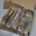 Estmoon 30 Pack Brushed Brass Cabinet Handles 3 Inch Gold Cabinet Pulls Modern Square Drawer Pulls Brass Gold Dresser Pulls Hardware Kitchen Handles for Cabinets and Drawers, 5" Total Length