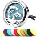 30mm Car Essential Oil Diffuser Vent Clip Air Freshener Vent Clips Aromatherapy with 10 Felt Pads Car Accessories Mother's Day for Women (Dolphin)