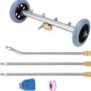 Undercarriage Pressure Washer Cleaner,Water Broom for Power Washer Undercarriage Attachment with Extension Wands,Wash Mitt, 4000 PSI (16 inch Blue)