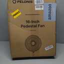 PELONIS 16 inch Pedestal Fan for Bedroom , Oscillating Fan, 3-Speeds, 90 Oscillation, Adjustable Height, Floor Fan, Standing Fan for Living Room, Kitchen, and Home office, Black
