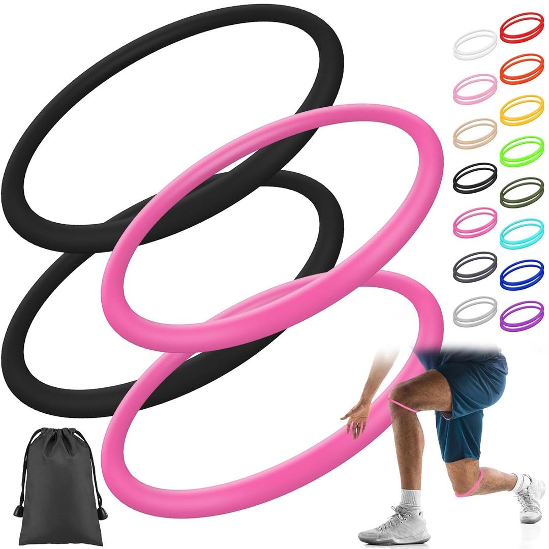 Silicone Patella Knee Band for Basketball Patella Tendon Support Knee Pain Running Tendon Brace Support Strap(4,Black and Rose Red,M)