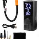 Car Air Compressor 0-150psi/10bar Portable Inflator Tire Pressure Test Wireless Inflatable Pump Tire Air Pump (Black)