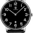 BEN NEVIS Watch, Mens Watch, Minimalist Fashion Simple Wrist Watch Analog Date with Leather Strap (33-Y8SBlack-P)