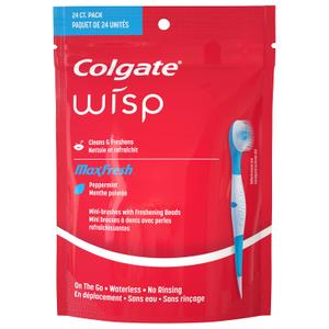 Colgate Max Fresh Wisp Disposable Mini Toothbrush, Peppermint, 24 Count Colgate Max Fresh Wisp Disposable Mini Toothbrush, Peppermint, 24 Count