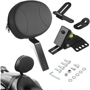 Adjustable Driver Backrest for Harley Davidson, Motorcycle Rider Backrest Fit for Touring Street Glide Road King Road Glide Electra Glide 1997-2025, Black (FIXED BACKREST)
