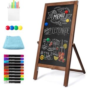 SELEAD Double Sided Magnetic Chalkboard Easel Sign with Stand - 40"x20" Outdoor Rustic Chalk Board Sandwich Sidewalk Pizarra for Menu, Restaurant, Business, Wedding
