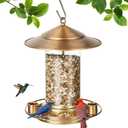 LBTING Bird Feeder for Outside, Squirrel Proof Bird Feeder, Wild Bird Feeders for Hanging Outdoor Garden Yard, Metal Acrylic Lantern-Shaped