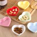 WHJY Pink Love Heart Shaped Ceramic Bowl Set of 6, Contemporary Porcelain Side Dishes, Seasoning & Soy Dipping Sauce Bowls for Wedding & Birthday Party