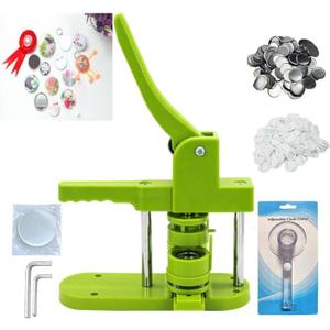 Button Badge Maker Machine kit 37mm (1-1/2 inch) DIY Pin Button Maker Press Machine Badge Punch Press with Free 100pcs Button Parts&Pictures&Circle Cutter (1-1/2INCH (37MM))