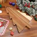 PRETYZOOM Christmas Tree Charcuterie Board, 9.4x15'' Holiday Wooden Cutting Board, Reusable Appetizer Food Serving Platter, Cheeseboard, Sushi Serving Tray Christmas Kitchen Decor