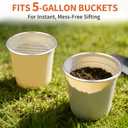 3PCS Soil Sifter for Gardening, Heavy Duty Rock Sieve Fits 5 Gallon Bucket, 1/4 Inch, 1/8 Inch, 2/5 Galvanized Garden Sifter Compost Dirt Sifter, Sand Gravel Sawdust