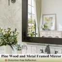 Black Farmhouse Bathroom Mirror, 18x26 Inch Black Wooded Framed Vanity Mirror for Wall, Rectangular Rustic Wall Decor Mirrors for Entryway Living Room Bedroom