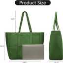 Large Canvas Tote Bag for Women - Utility Work Tote with Zipper Foldable Heavy Duty Shopping Bag