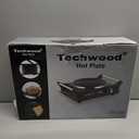 Hot Plate, Techwood Electric Stove for Cooking, 1500W Countertop Single Burner with Adjustable Temperature and Handles, 7.3 Cooktop for RV/Home/Camp, Compatible for All Cookwares Black