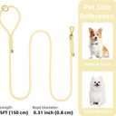 Durable Handwoven Dog Leash for Small & Medium Dogs, 5/16 inch Rope Lead with Anti-Tangle Swivel Clip, Soft & Lightweight, 5FT Long Ideal for Daily Walking & Training (Light Yellow)