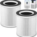 B-D02L/M05 Replacement Filter, Compatible with MOOKA B-D02L & M05, for VEWIOR B-D02U, for KOIOS B-D02L, for Tailulu D10 Air Purifier, 2 Pack Basic Filter, White