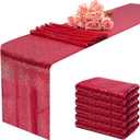 12x108 inch Red Sequin Table Runner Sparkly Glitter Table Linens 6 Packs for Party Decorations Wedding Birthday Baby Shower Engagement Anniversary