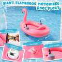 Hungdao Large Inflatable Flamingo Motorized Pool Float for Adults, Electric Pool Lounger with 2 Dual Motors, 88"L x 44"W