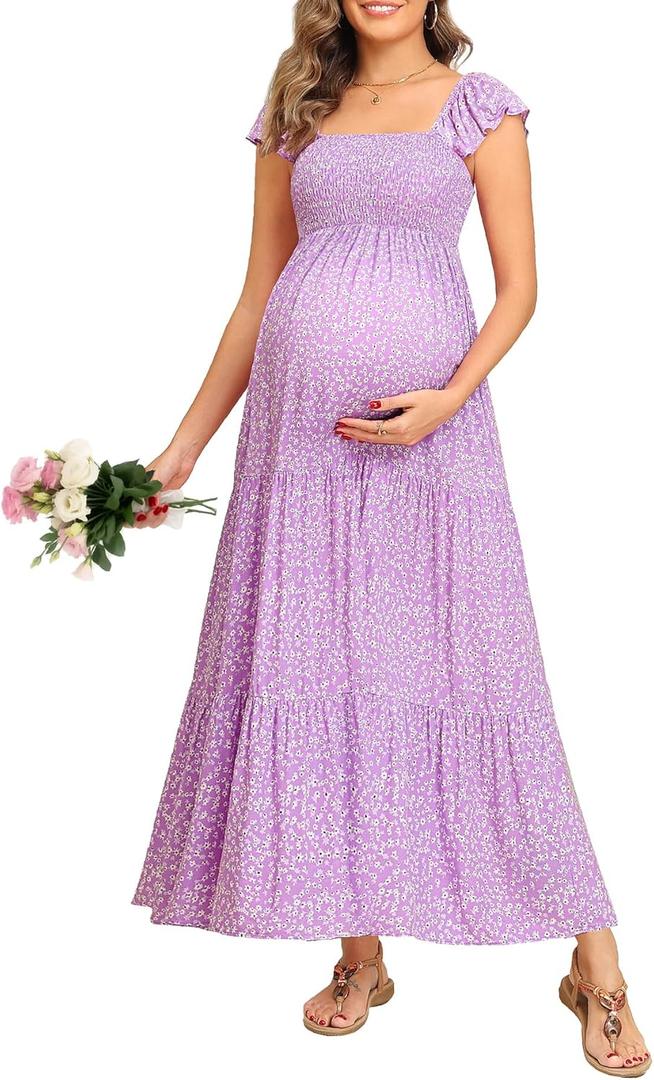 Maternity Dress Baby Shower - Photoshoot Pregnancy Summer Maxi Spaghetti Straps Casual Dress XL