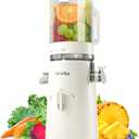 Juicer Machines, 2-in-1 Cold Press Juicer for Juice & Sorbet, suit for Vegetable and Fruit with 5-Inch Wide Chute, Powerful Masticating/High-Yield High Nutrients/Rev Mode/Easier Clean (Off-white)
