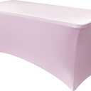 Obstal Spandex Table Cover 6ft Fitted Tablecloth Rectangular - Stretch Rectangle Folding Table Cloth for Birthday Party Wedding Banquet, Light Pink, 72L x 30W Inch