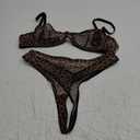 Lilosy Sexy Mesh Sheer Push Up Lingerie Set XS
