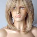 Wigs for white women blonde bob wig medium length wigs for women persma skin part blonde with dark roots Synthetic wig for white Women (Blobde mixed highlight)