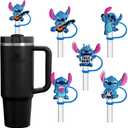 2 x 5 Pack Silicone Straw Toppers for Stanley Cup 40 30 oz, Reusable Dust-Proof Straw Cover Cap, Straw Accessories for Water Tumbler (Cute)