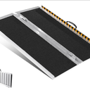 5 Feet Portable Wheelchair Ramp 600LBS Capacity Non-Skid Aluminum Handicap Ramps,Seamless Folding Threshold Ramp Wheel Chair Ramp for Doorways