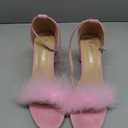 Women's Fluffy Marabou Feather High Heels Strappy Heeled Sandals with Fur, Size 43
